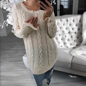 AVA Cream Cable Knit Top